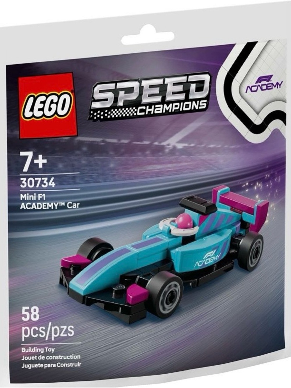 Lego Mini F1 Academy Car – Teal & Magenta